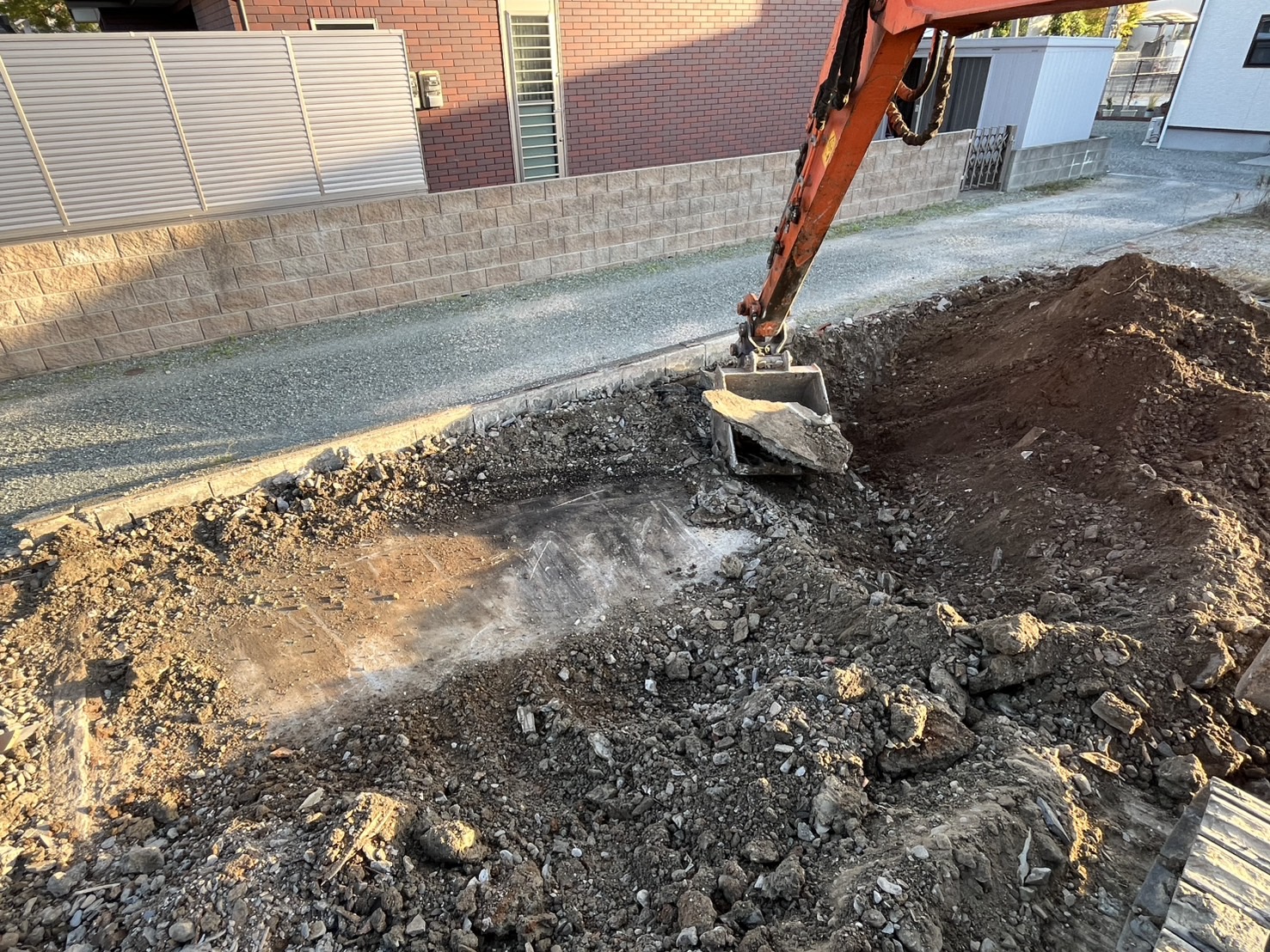 施工途中（木造住宅解体工事：久留米市）